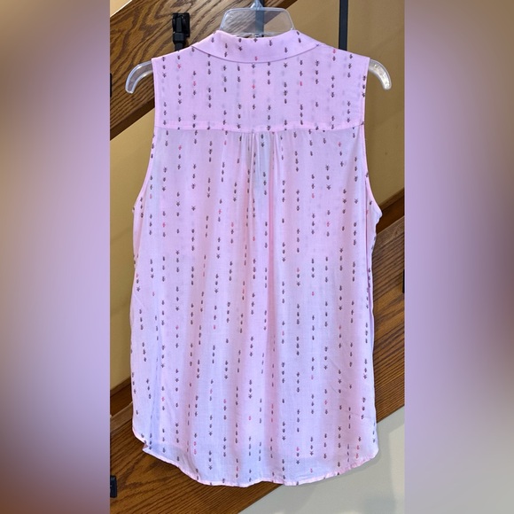 Anthropologie conversations Tank 8 of 52 Ant Print Button Front Pink SZ.med - Picture 2 of 14